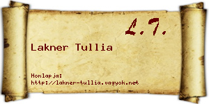 Lakner Tullia névjegykártya